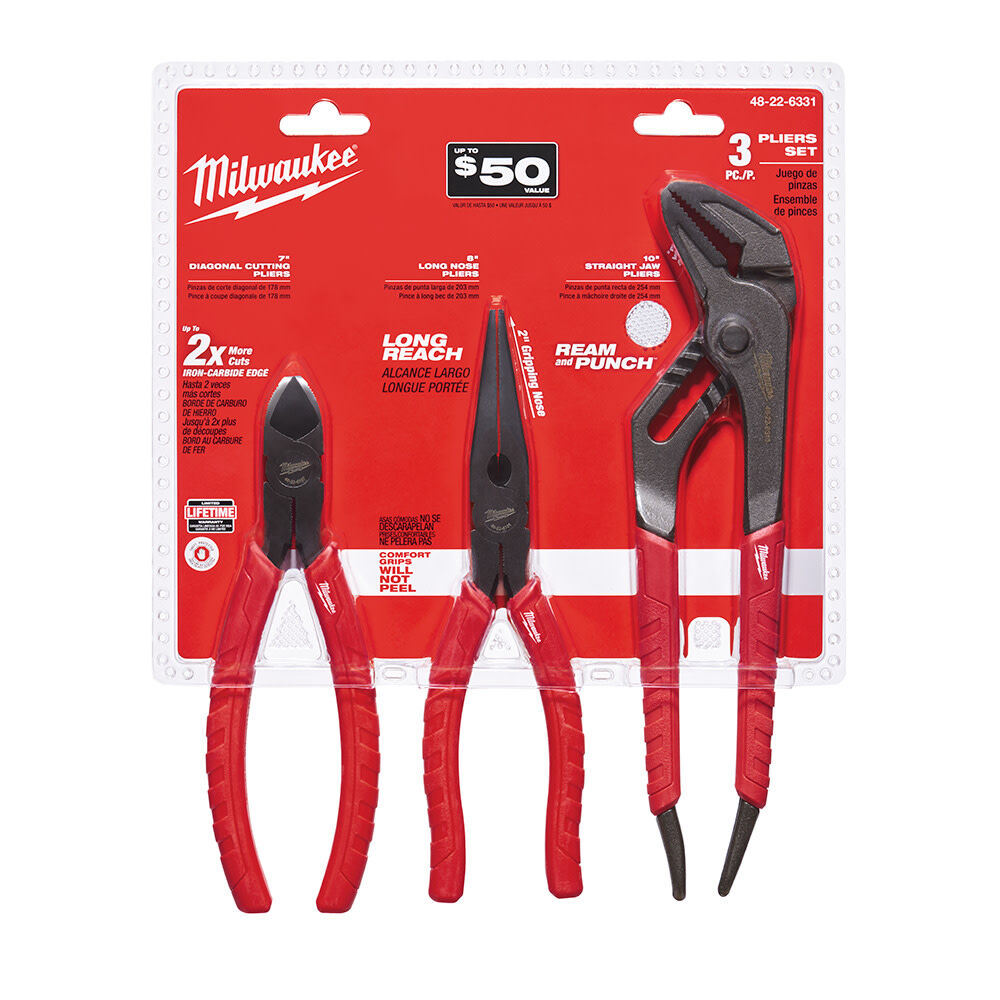 Milwaukee Pliers Set 3pc and Screwdriver 6pc Set Bundle 48-22-6331-2706 from Milwaukee