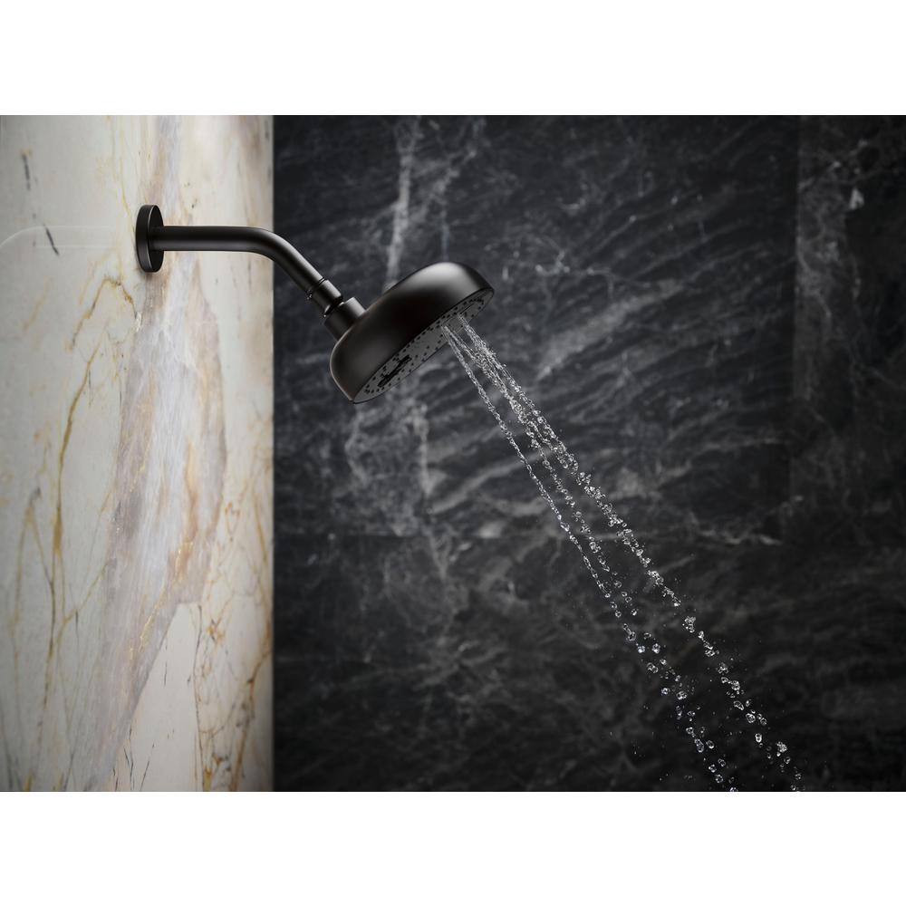 KOHLER Statement 3-Spray Patterns with 2.5 GPM 8 in. Wall Mount Fixed Shower Head in Vibrant Brushed Moderne Brass 26290-2MB