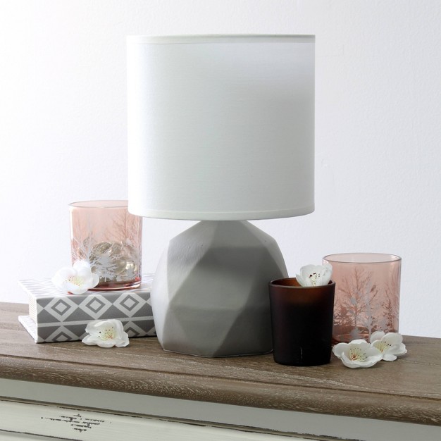 Geometric Concrete Lamp With Shade Simple Designs