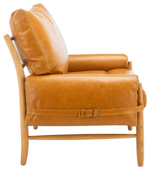 Oslo Mid Century Arm Chair Caramel/Natural Safavieh   Midcentury   Armchairs And Accent Chairs   by HedgeApple  Houzz