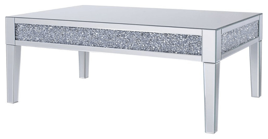 48 quotSilver Mirrored Rectangular Mirrored Coffee Table   Coffee Tables   by HomeRoots  Houzz