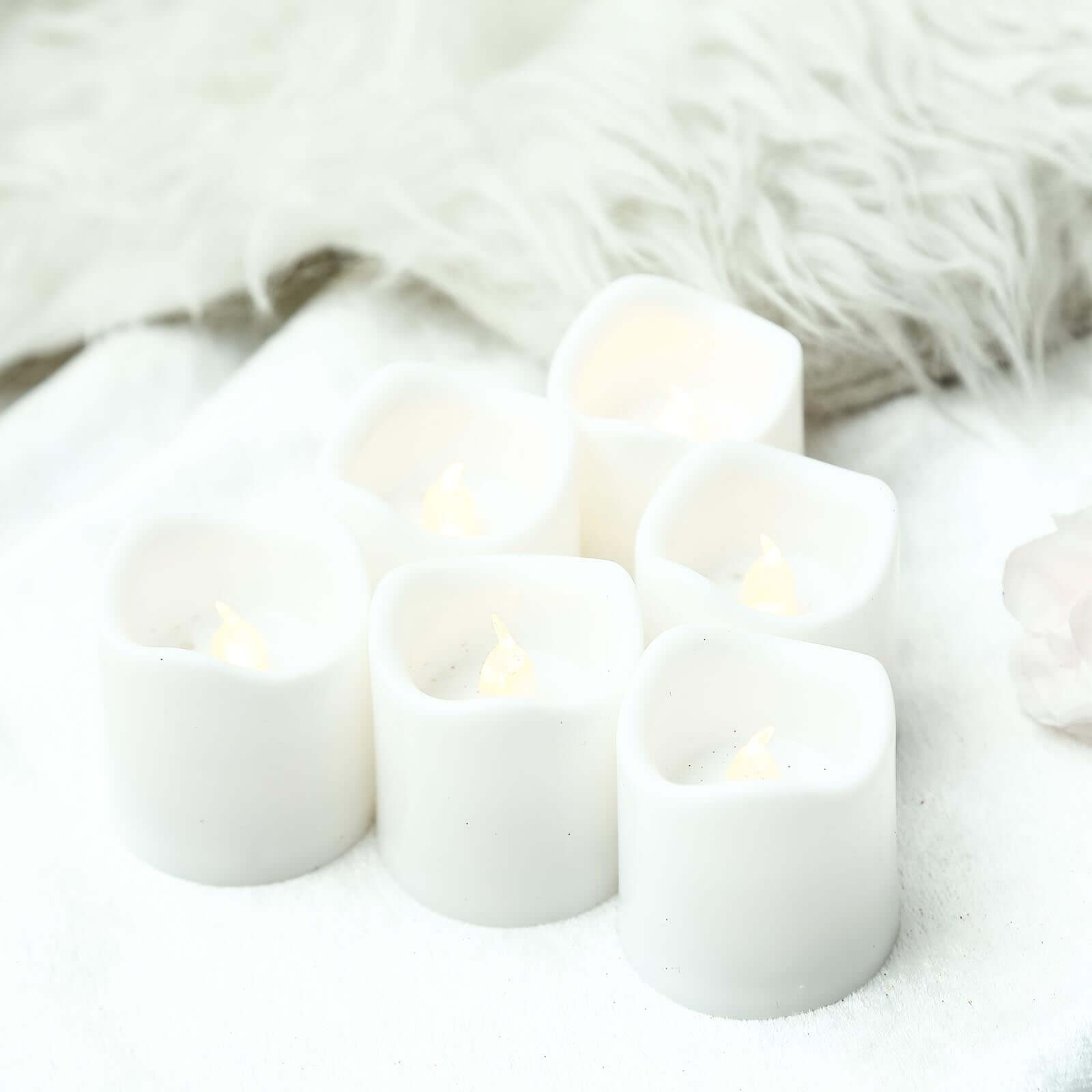 12 Pack Classic White Flameless LED Votive Candles, Battery Operated Reusable Candles