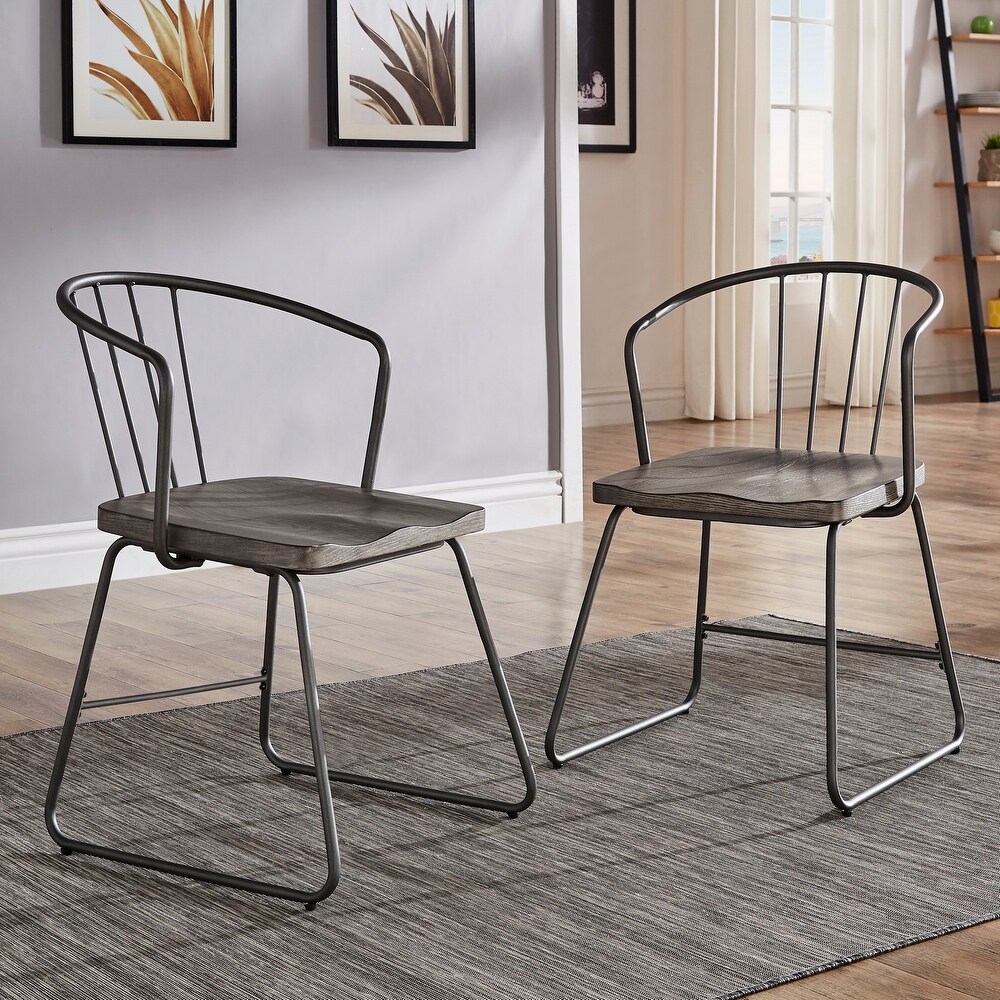 Mabel Iron and Wood Dining Chair (Set of 2) by iNSPIRE Q Modern