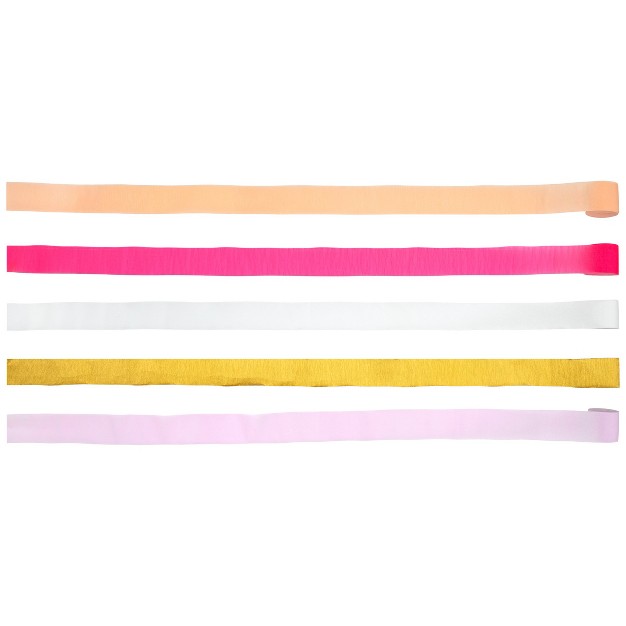 Meri Meri Pink Crepe Paper Streamers pack Of 5