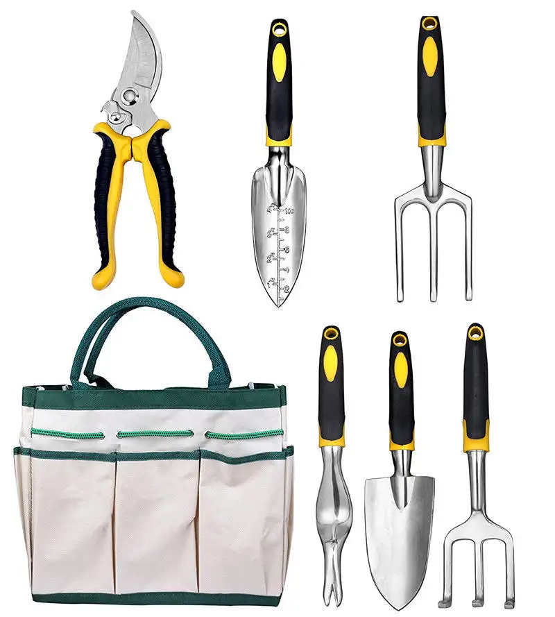 New Arrival 6 Pieces Garden Tool Kits with Non Slip Rubber Grip and pruning tools