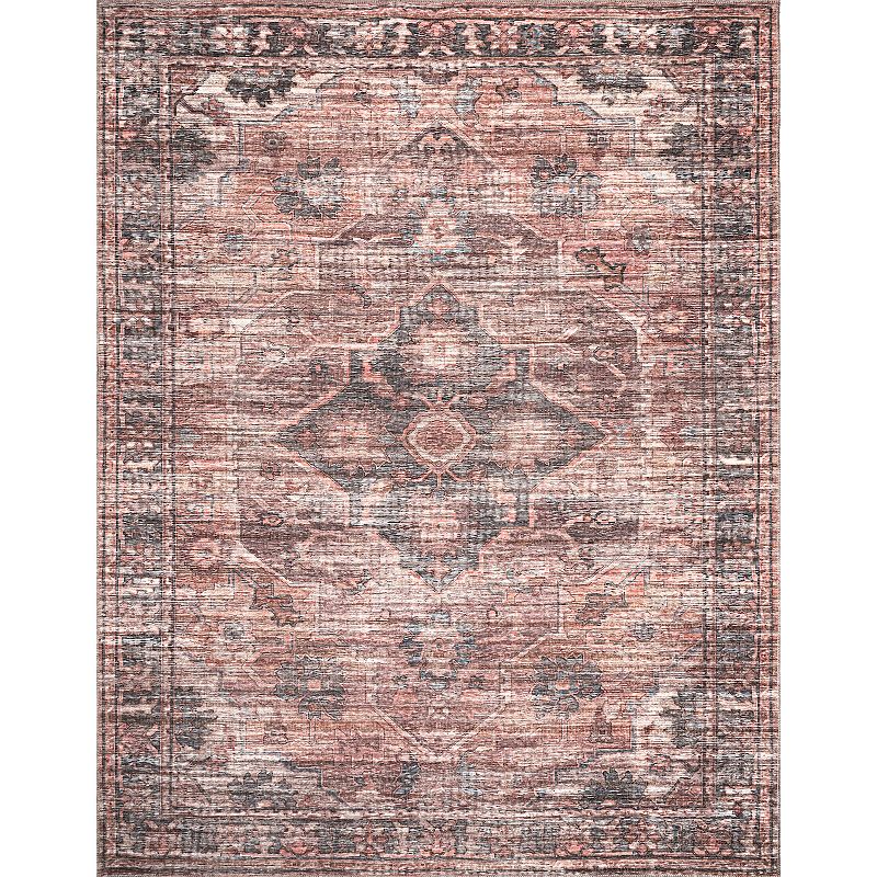 nuLOOM Marci Machine Washable Vintage Medallion Area Rug