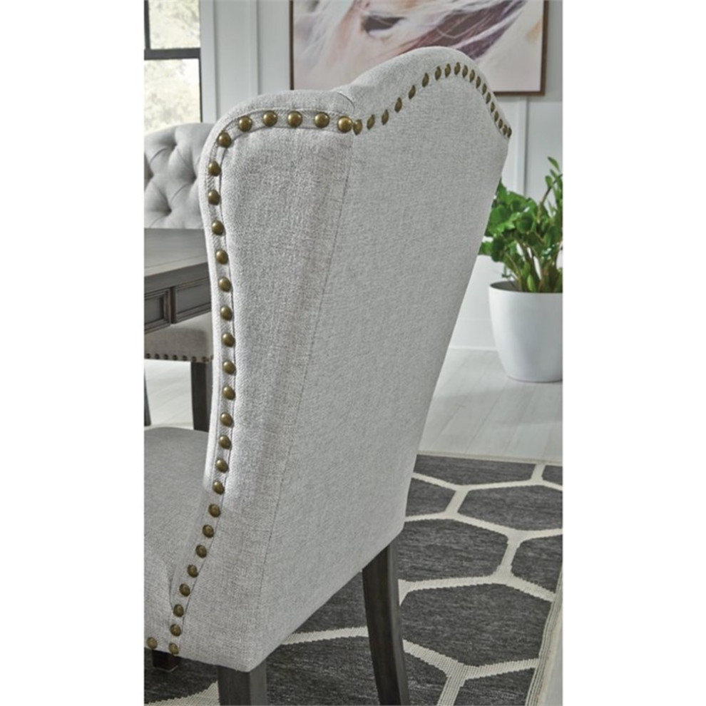 Signature Design by Ashley Jeanette Upholstered Dining Chair in Linen   Transitional   Dining Chairs   by Homesquare  Houzz