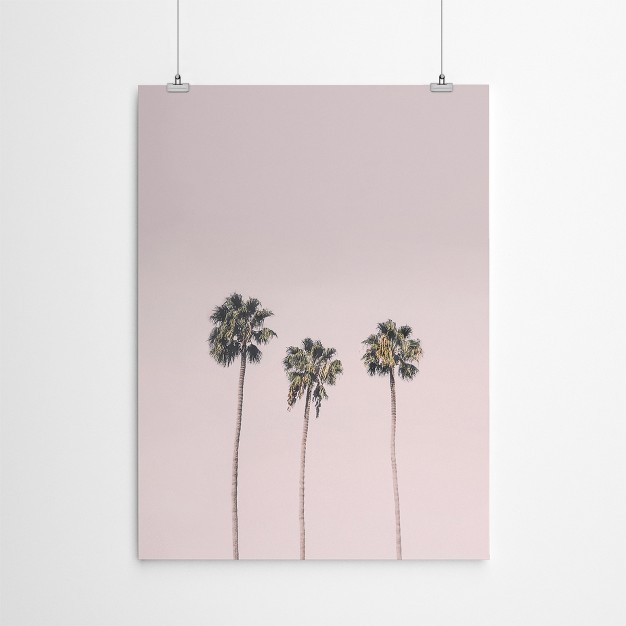 Americanflat Botanical Coastal Palm Trees In Pink By Sisi And Seb Poster Art Print