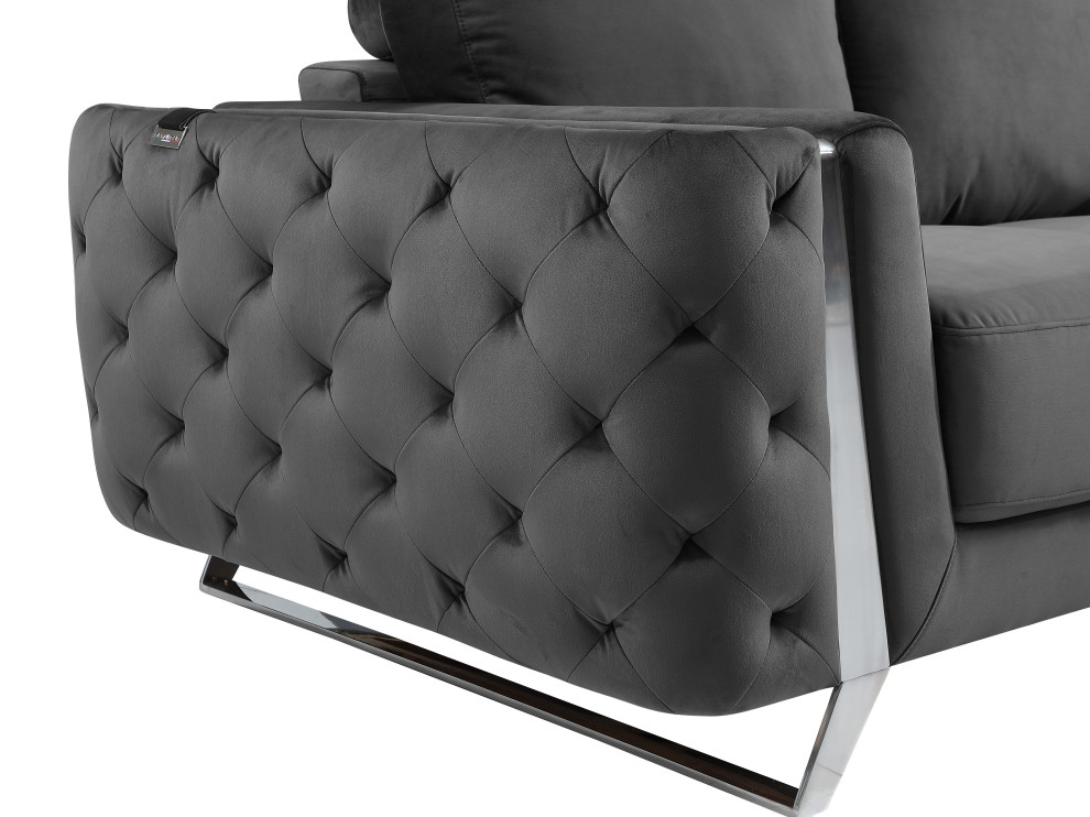 Lorenzo Velvet Loveseat   Contemporary   Loveseats   by Luxuriant Furniture  Houzz