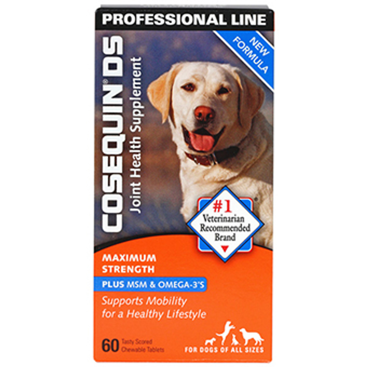 Cosequin DS Maximum Strength Joint Health Supplement Plus MSM and Omega 3's For Dogs， 60 Ct.