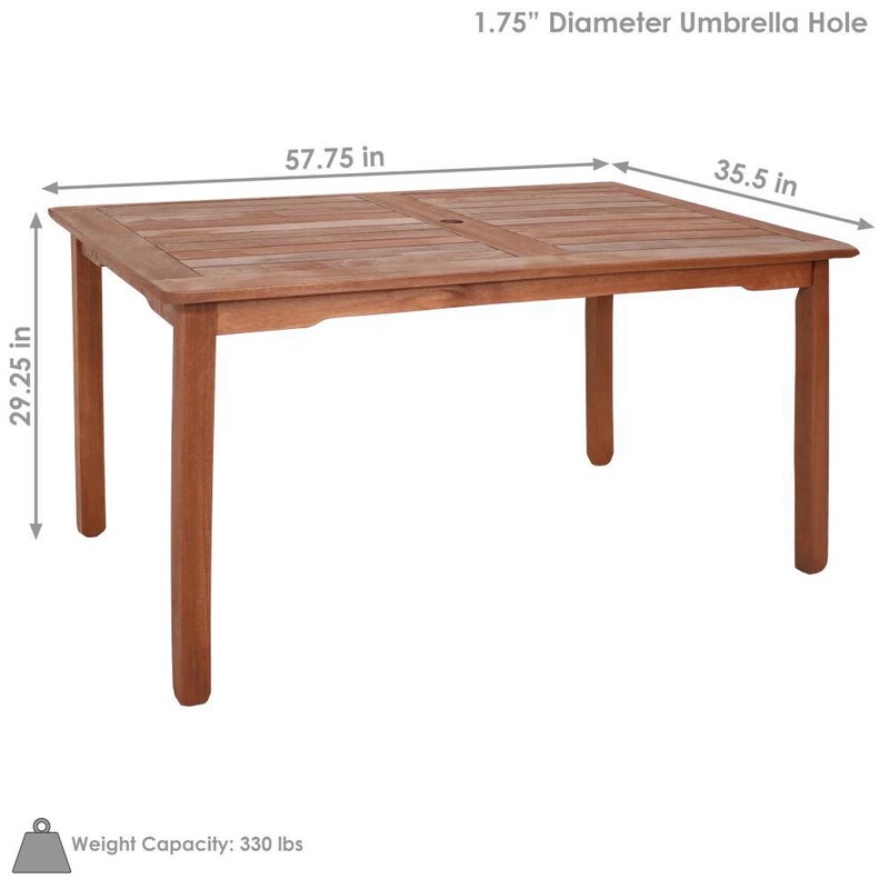 Ultimate Patio 5-Foot Meranti Wood Outdoor Dining Table