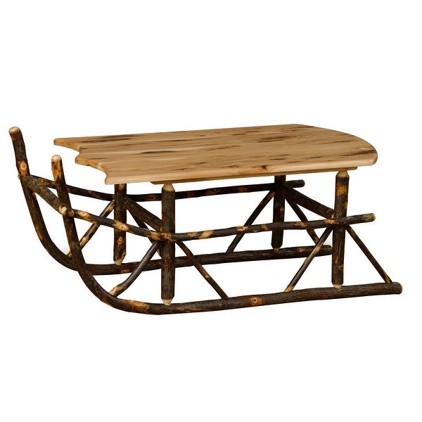 Hickory Log Sleigh Coffee Table