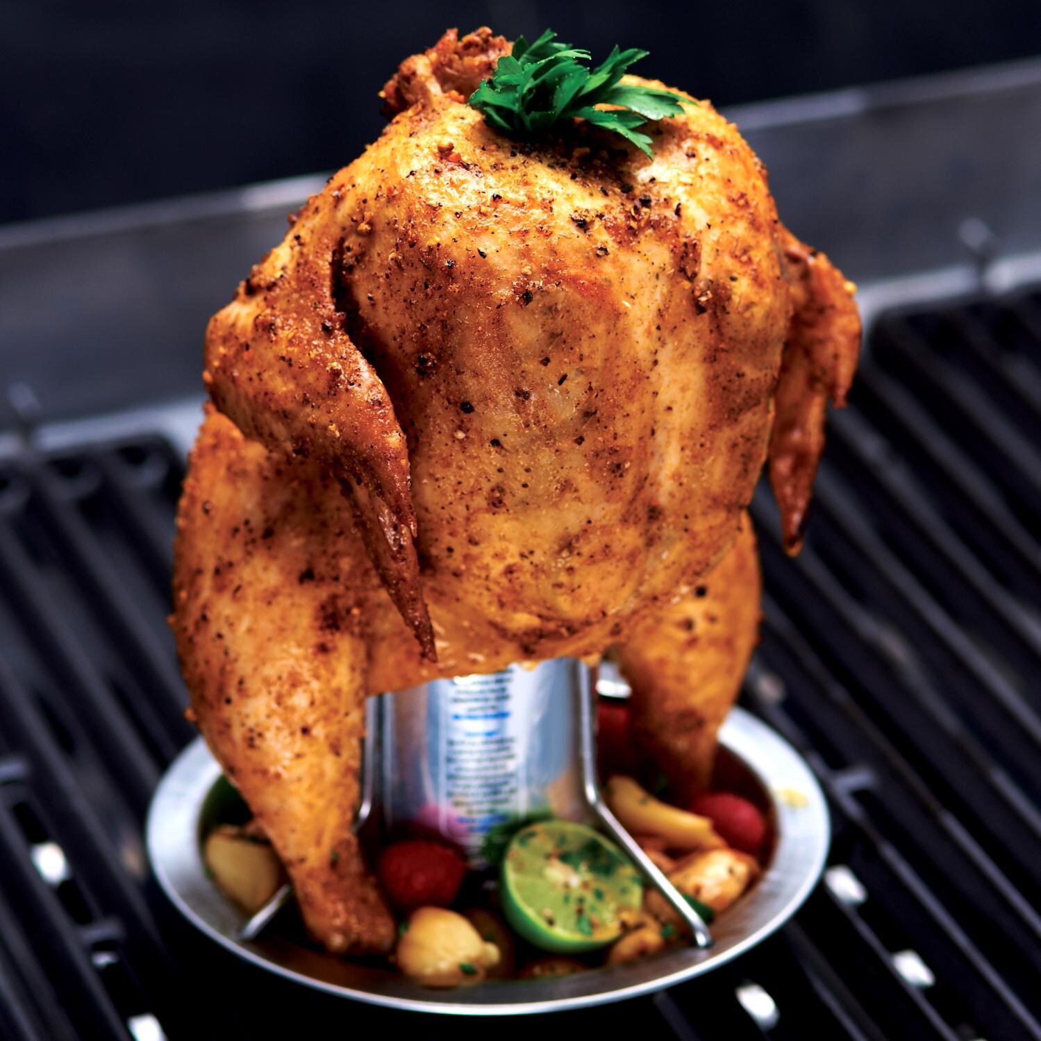 Stainless Steel Chicken Roaster With Silicone Brush