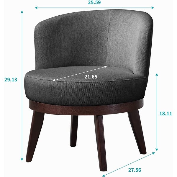 360-Degree Swivel Chair Armchair， Round Accent Barrel Chair in Wool Linen Fabric， Modern Leisure Arm Chair