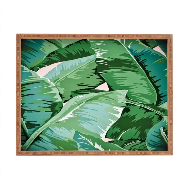 Gale Switzer Banana Leaf Grandeur Ii Rectangle Bamboo Tray Deny Designs