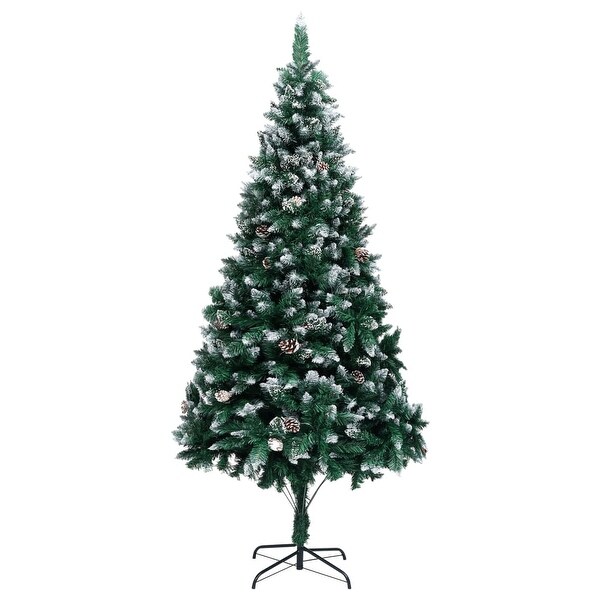 vidaXL Artificial Christmas Tree with Pine Cones and White Snow 8 ft