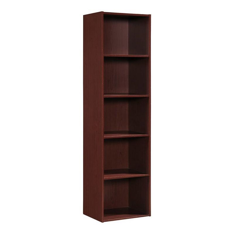 Hodedah 12 X 16 X 60 Inch 5 Shelf Bookcase And Office Organizer， Mahogany Finish