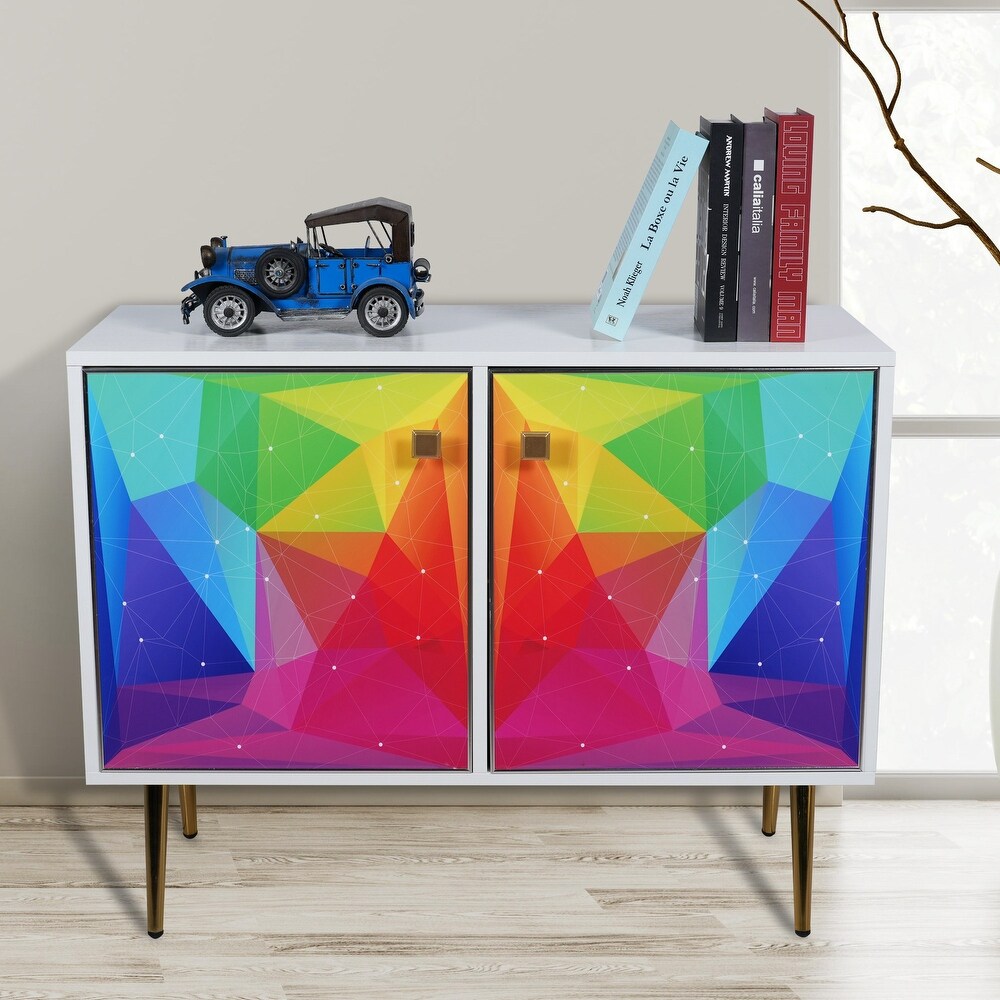 Modern Colorful 2 Door Wood Sideboards Console Table