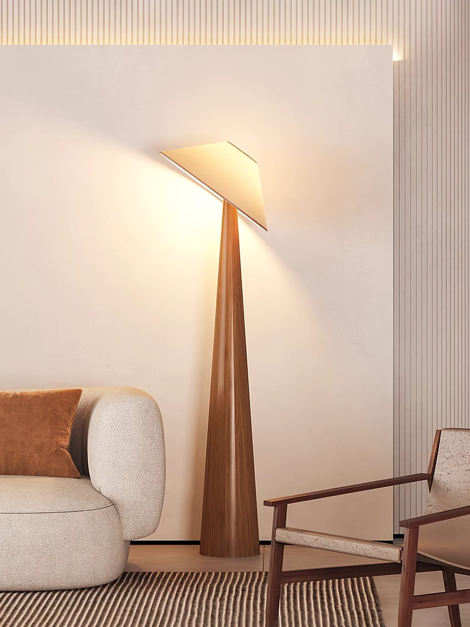 Tilt Hat Wooden Floor Lamp