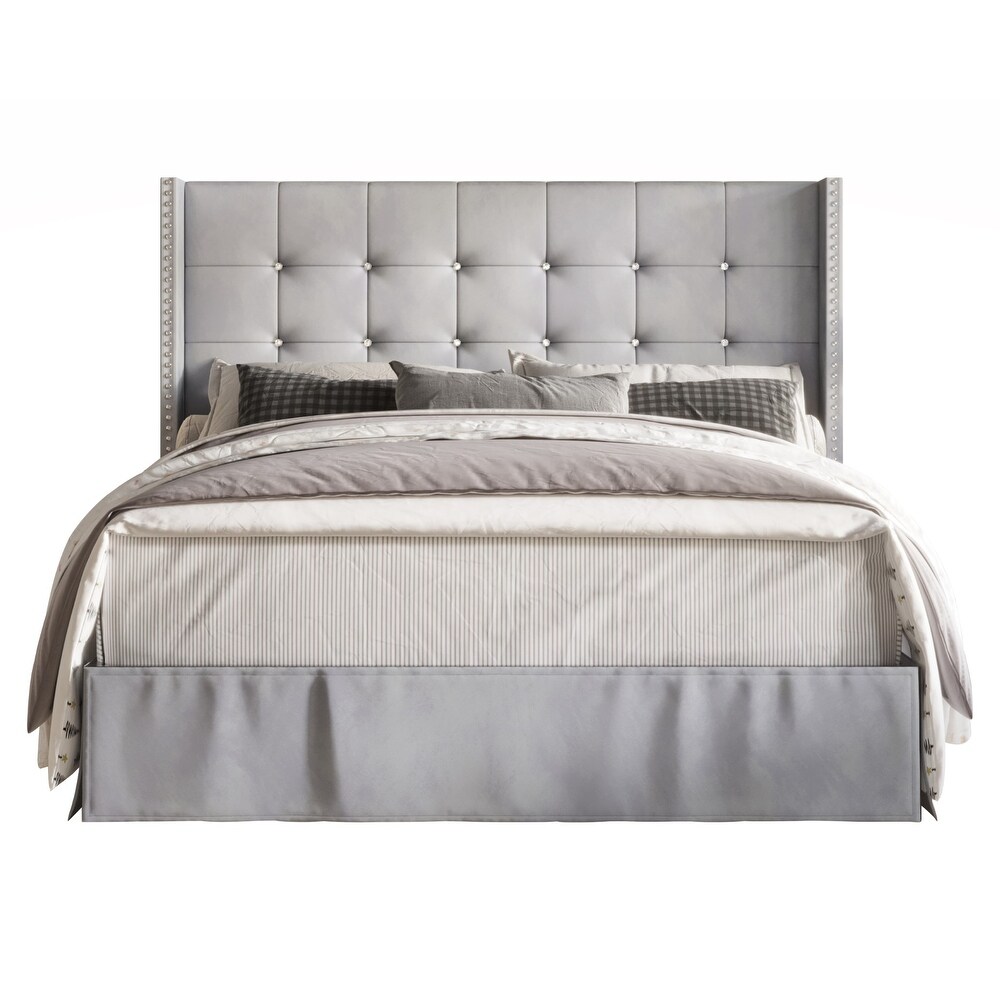 Wilie Tufted Upholstered Platform Bed