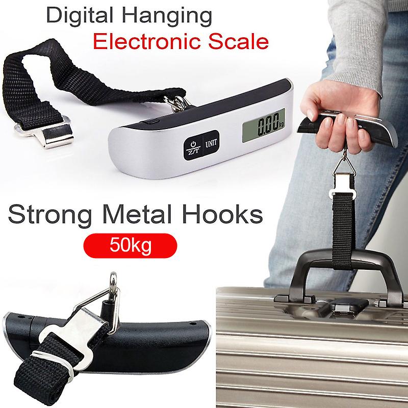 Portable Scale Digital Lcd Display 110lb/50kg Electronic Luggage Hanging Suitcase Travel Weighs Baggage Bag Weight Balance Tool