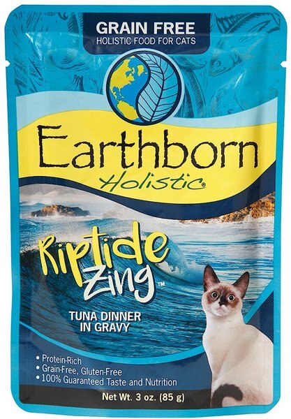 Earthborn Holistic Riptide Zing Tuna Dinner in Gravy Grain-Free Cat Food Pouches