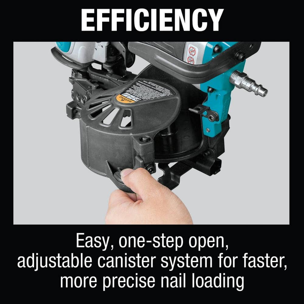 Makita 15 Degree 1-3/4 in. Pneumatic Coil Roofing Nailer AN454