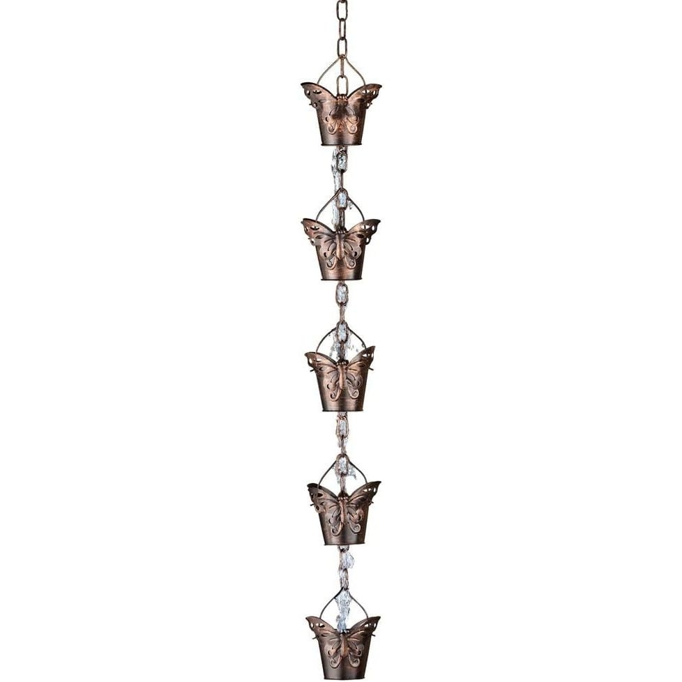 SkyMall Decorative Rustic Iron Butterfly Rain Chain