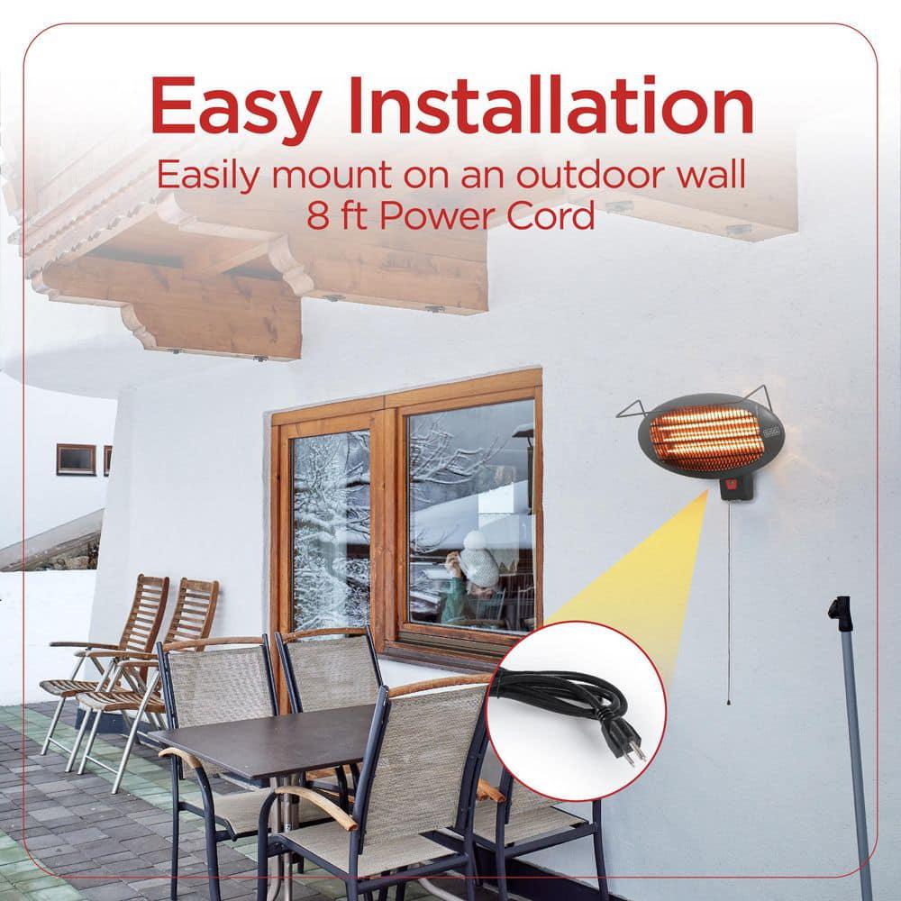 BLACKDECKER 1500Watt Electric Heater Patio Floor or WallMounted