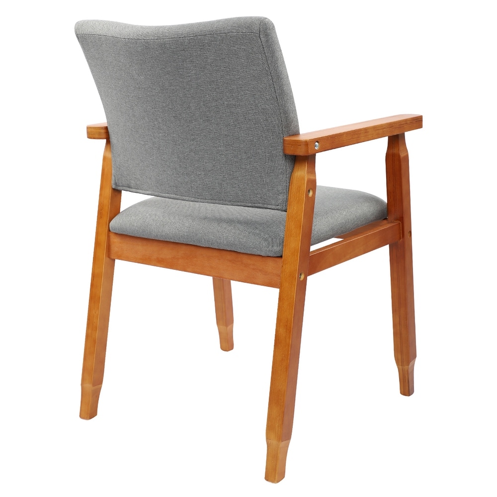 Walnut Upholstered Dining Chair Solid Wood Arm Chair