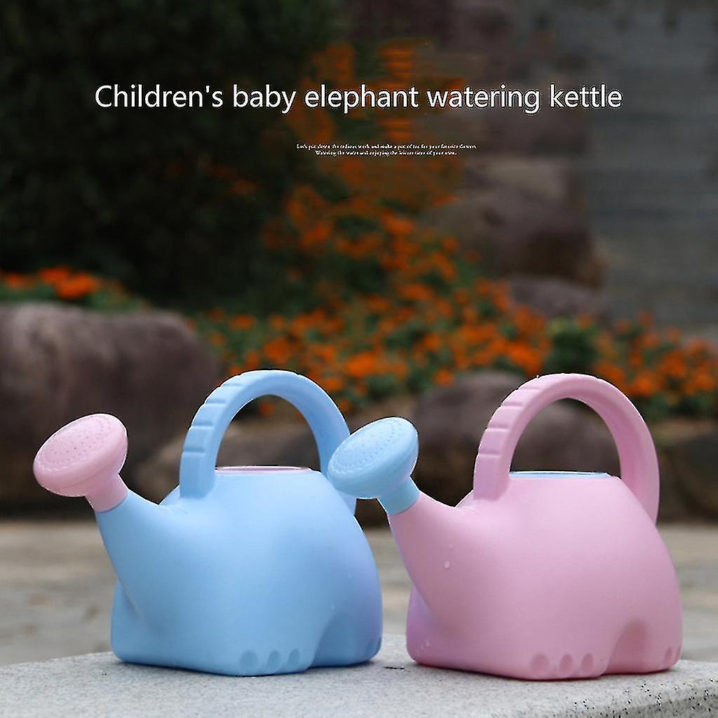 Cute Elephant Watering Can Indoor Outdoor Garden Plants Lightweight Kids Toy 0.4 Gallon With Shower Head Sprinkler Flower Pot