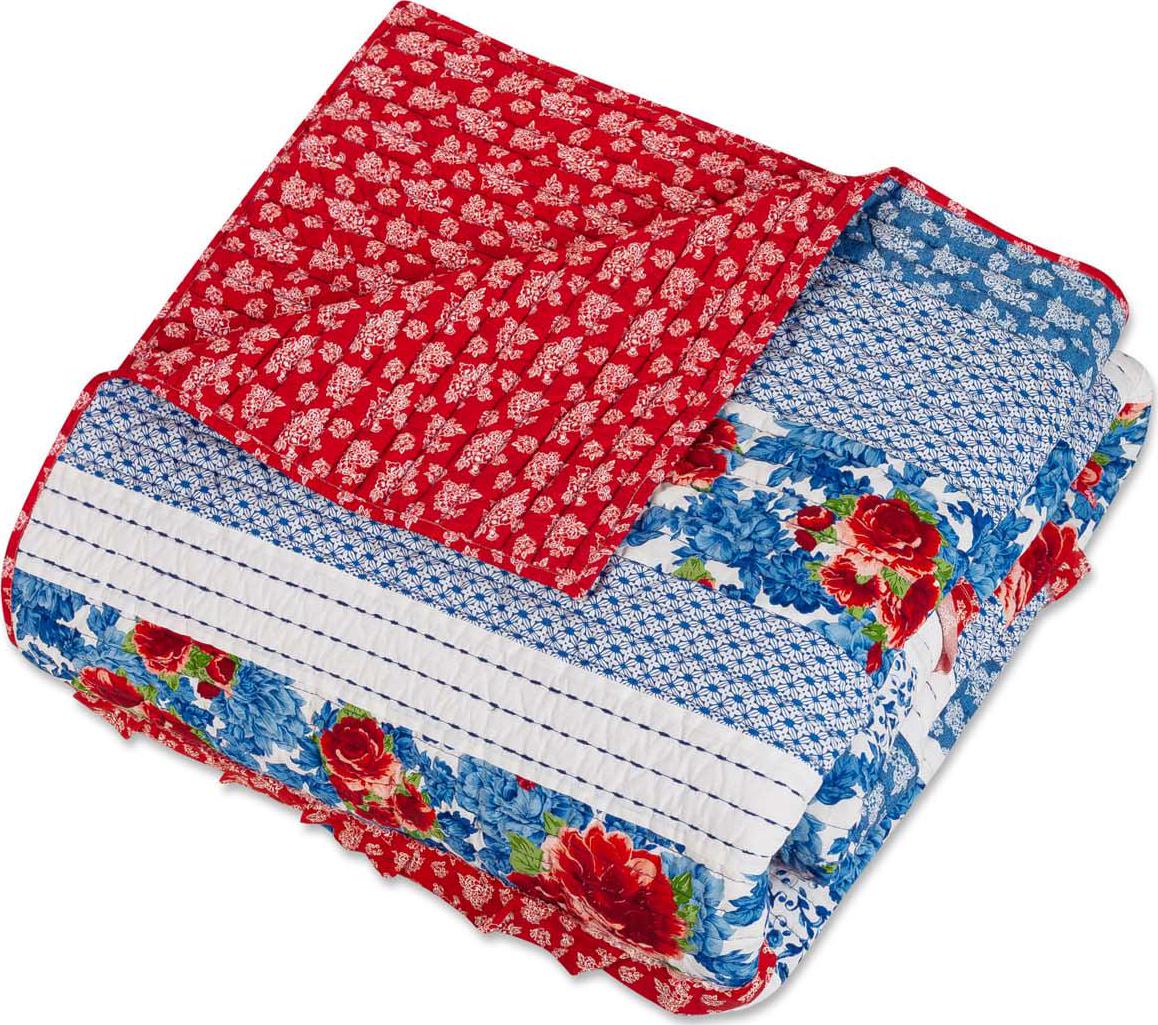 The Pioneer Woman Blue Heritage Floral Cotton Full/Queen Quilt