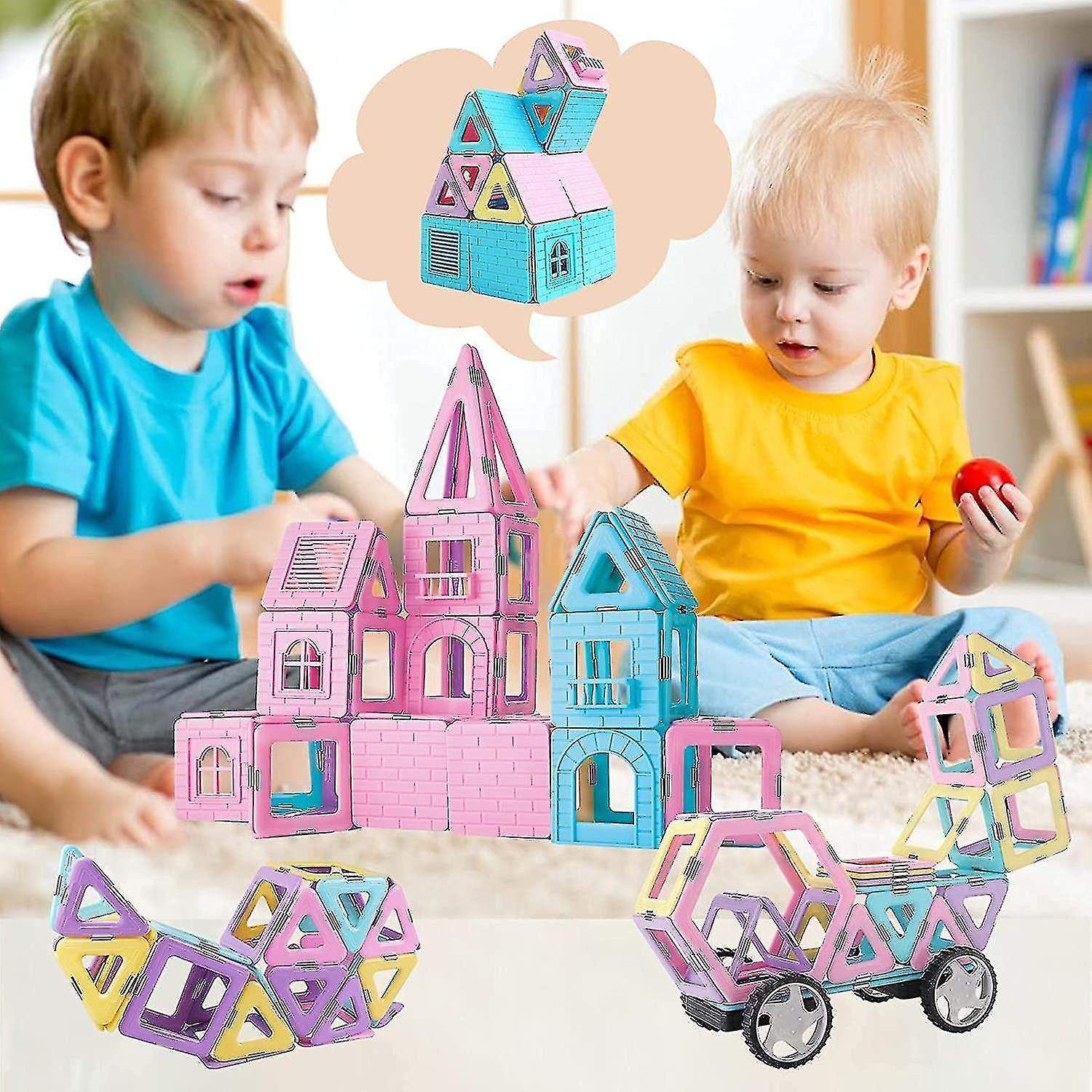 Baicccf Magnetic Building Blocks ，103 Pcs Magnetic Tiles Magnetic Creative Educational Construction