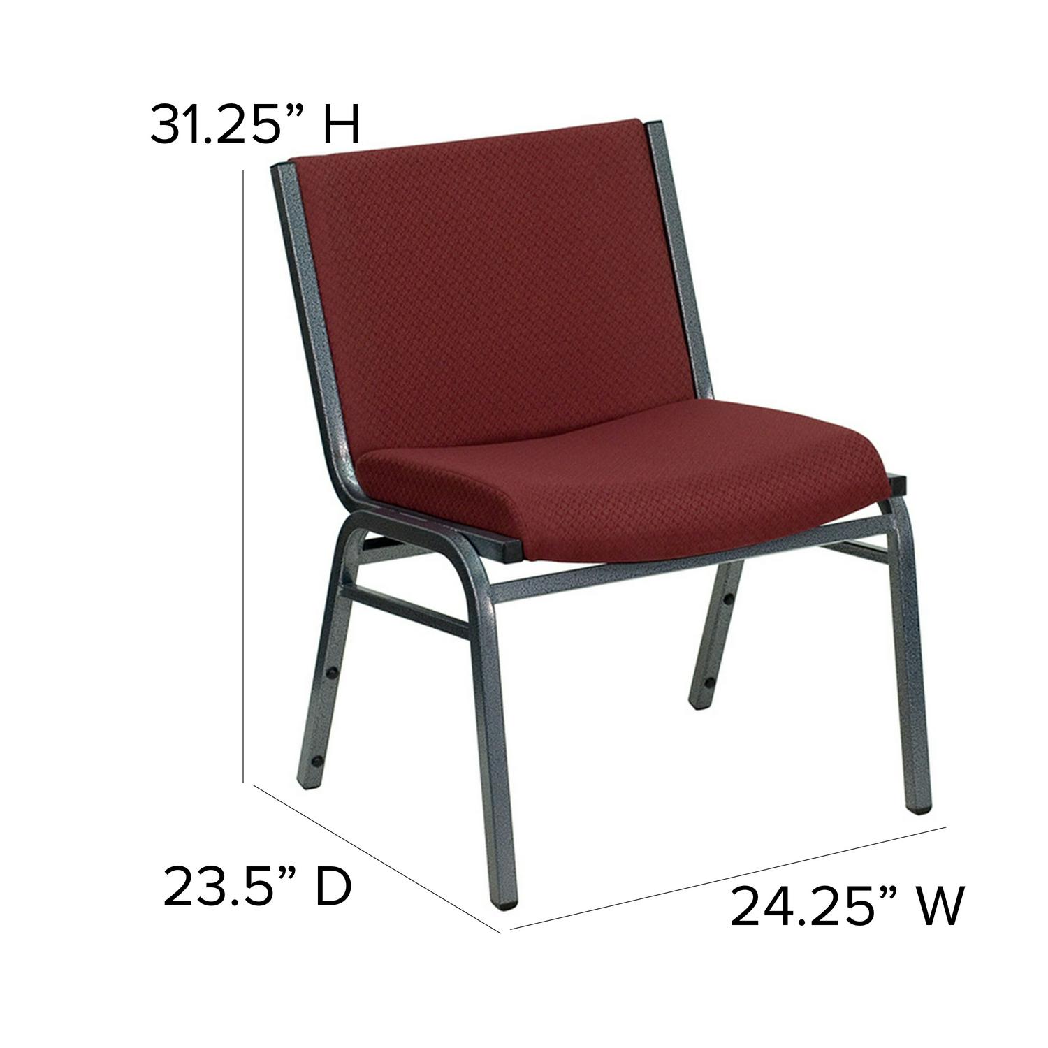 Flash Furniture HERCULES Series Big and Tall 1000 lb. Rated Burgundy Fabric Stack Chair