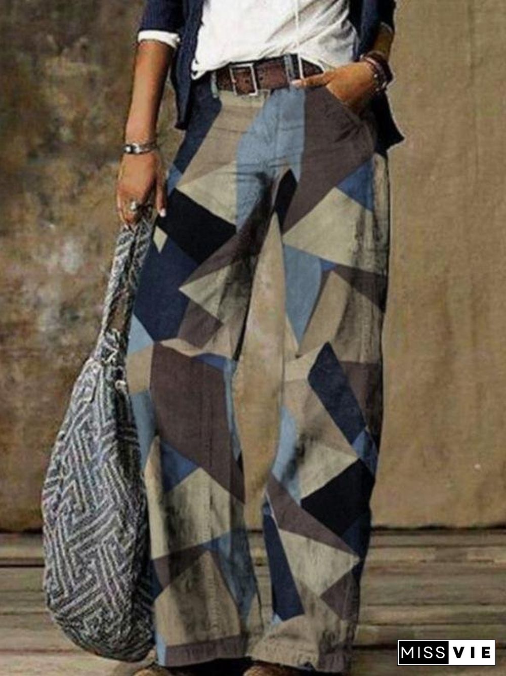 Retro Denim Straight Wide Leg Pants