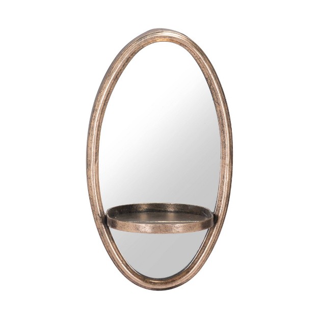 Luxe Oval Mirrored Shelf Gold