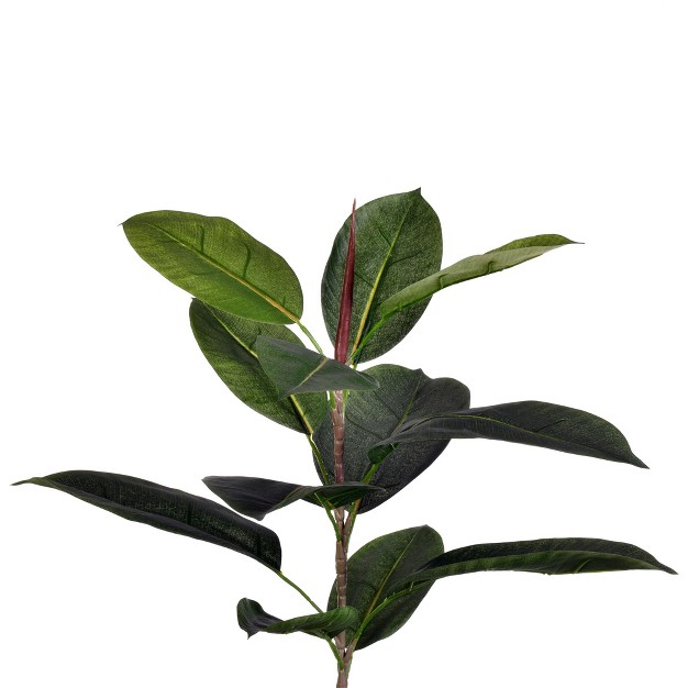 Vickerman Potted Artificial Green Rubber Tree