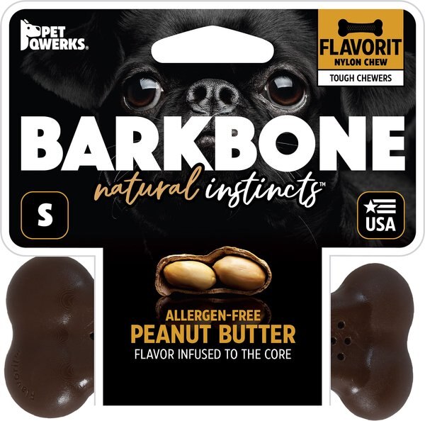 Pet Qwerks Barkbone Peanut Butter Flavor Tough Dog Chew Toy