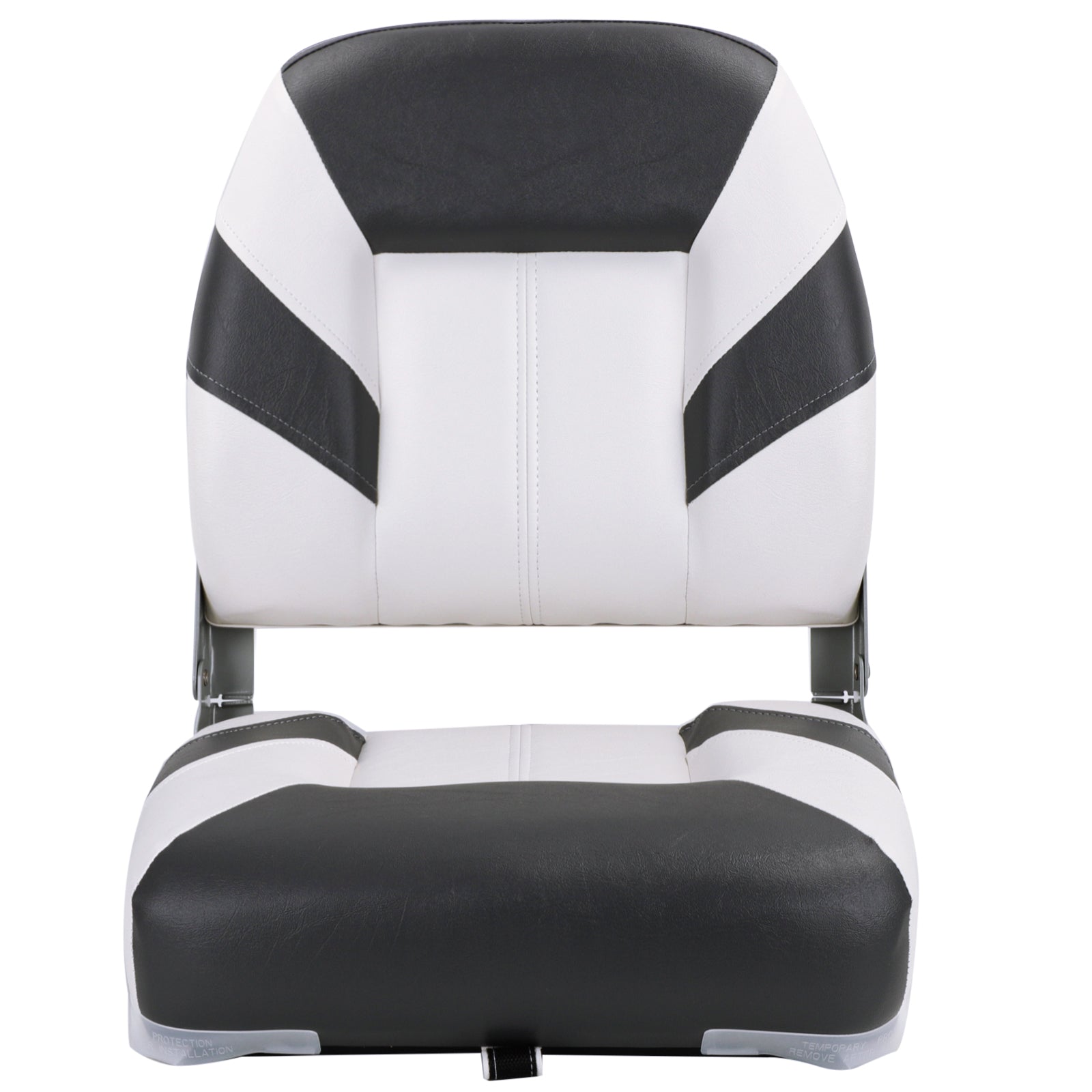 NORTHCAPTAIN Deluxe White/Charcoal Low Back Folding Boat Seat， 1 Seat