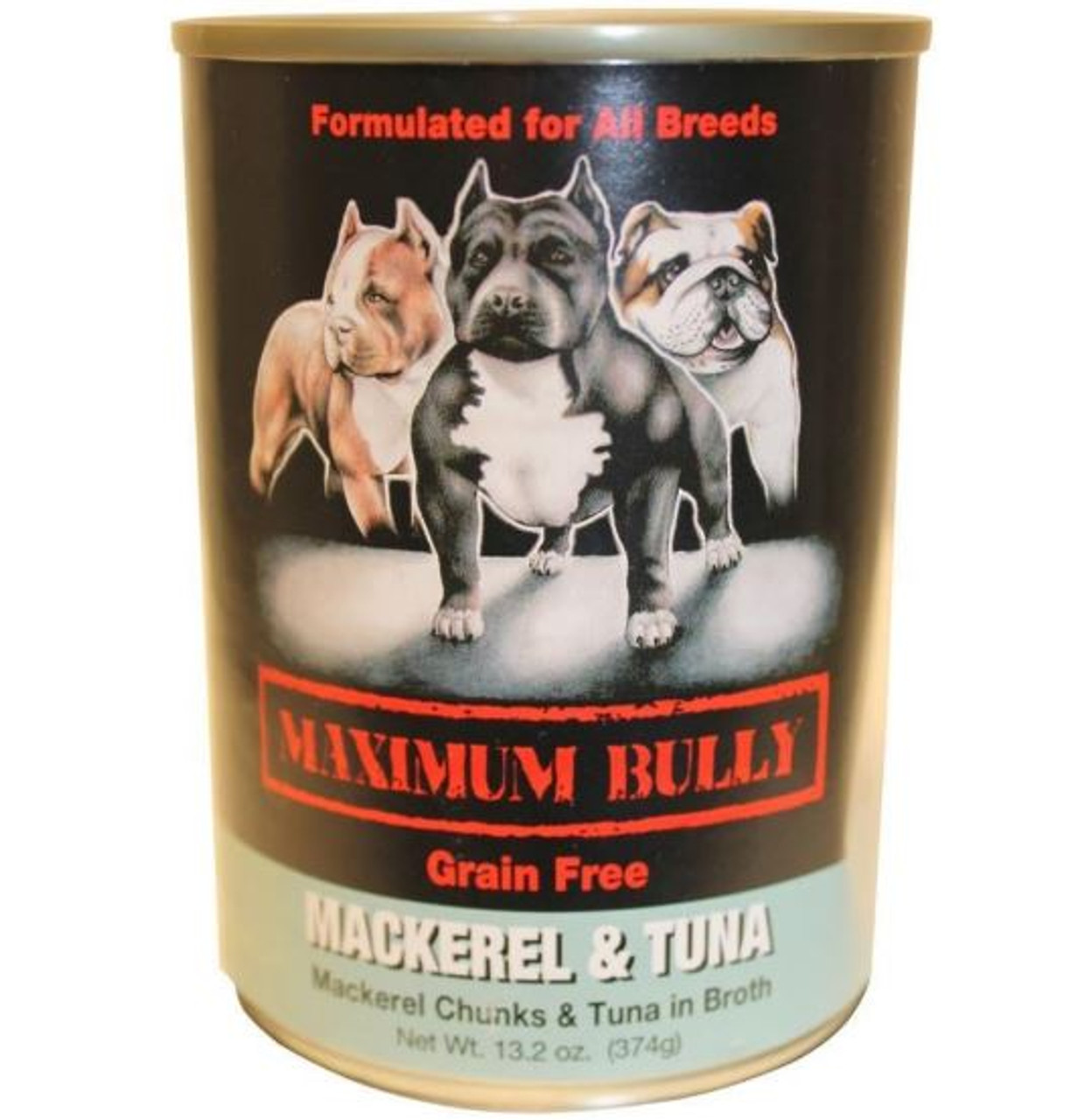 Maximum Bully Mackerel and Tuna Canned Dog Food， 13.2 oz.