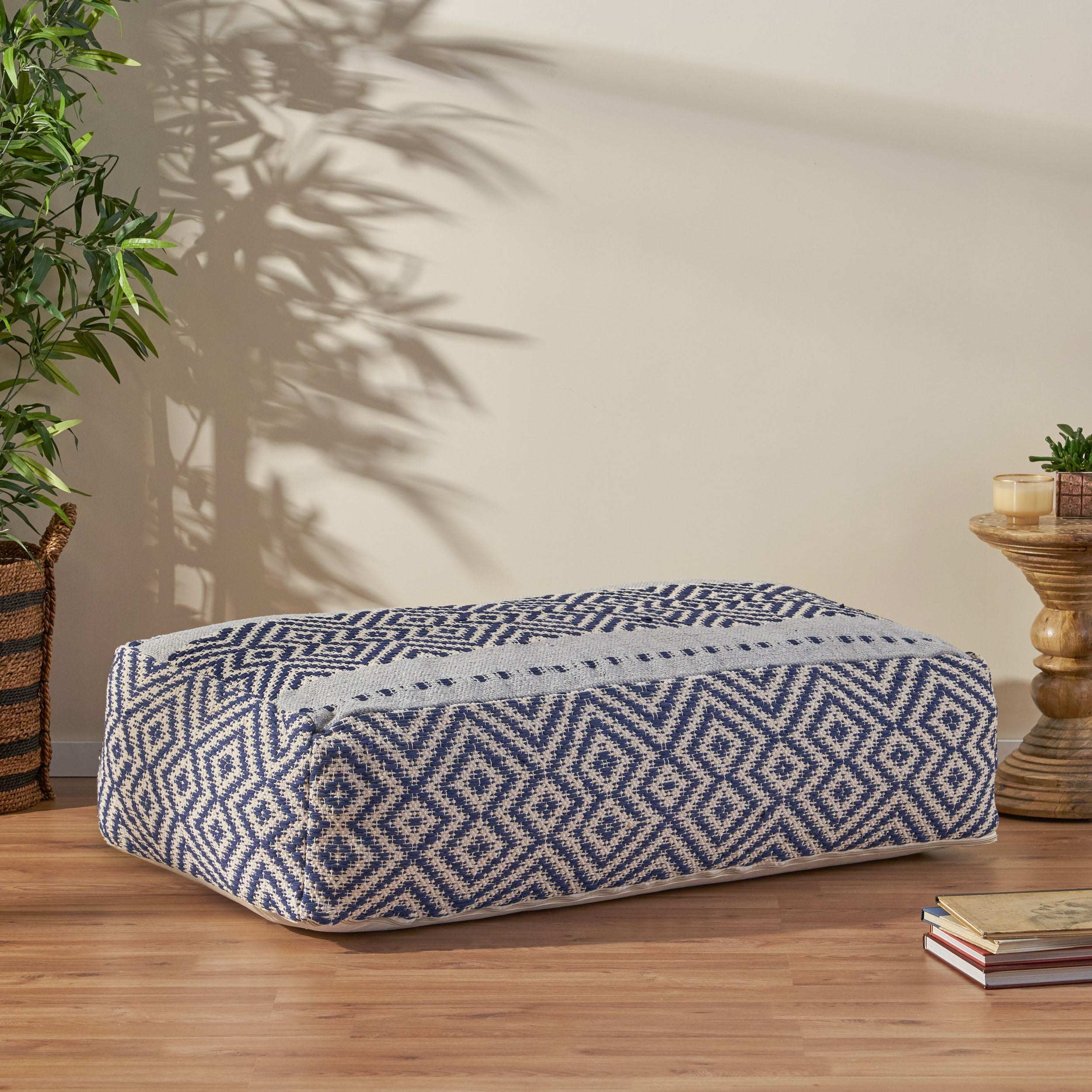 Sherlyn Boho Rectangular Bean Bag Ottoman