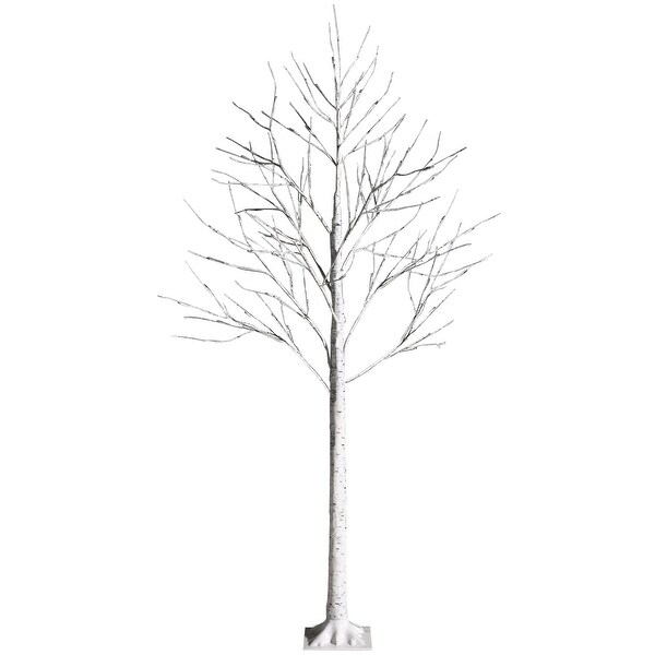 Costway 6ft Prelit White Twig Birch Tree for Christmas Holiday w/96