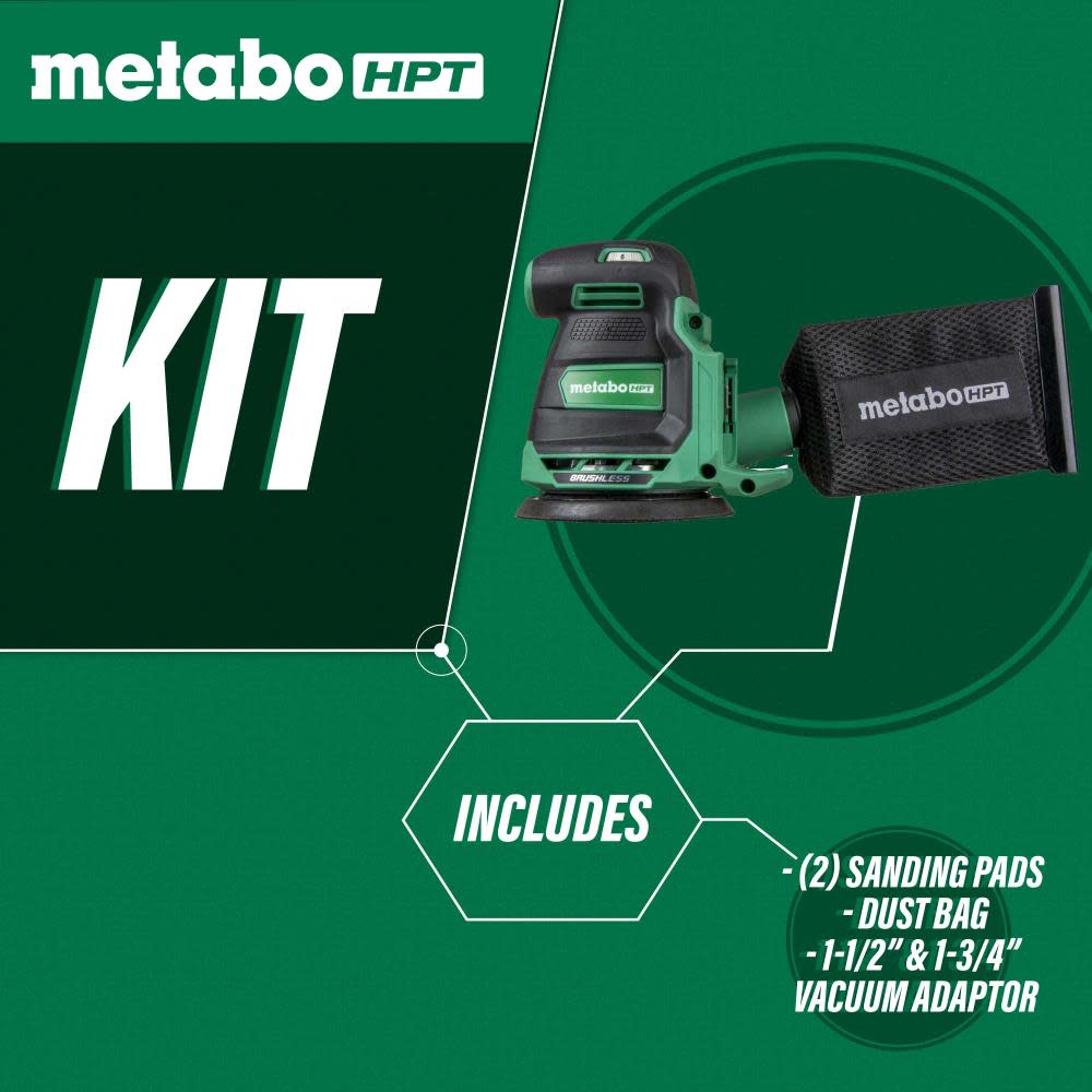 Metabo HPT 18V Random Orbit Sander Bare Tool ;