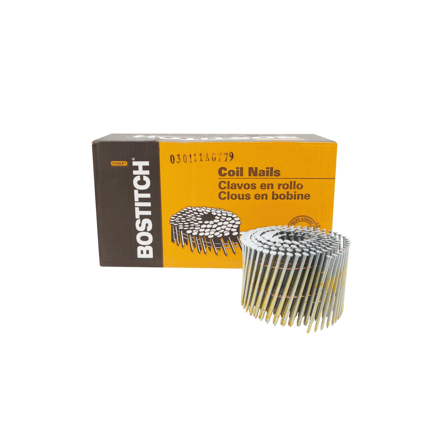 Bostitch 3-1/2 in. 11 Ga. Angled Coil Galvanized Nails 15 deg 2，700 pk