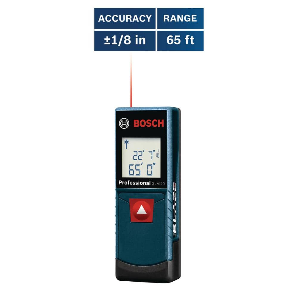 Bosch BLAZE 65 ft. Laser Distance Tape Measuring Tool with Real Time Measuring GLM 20 X