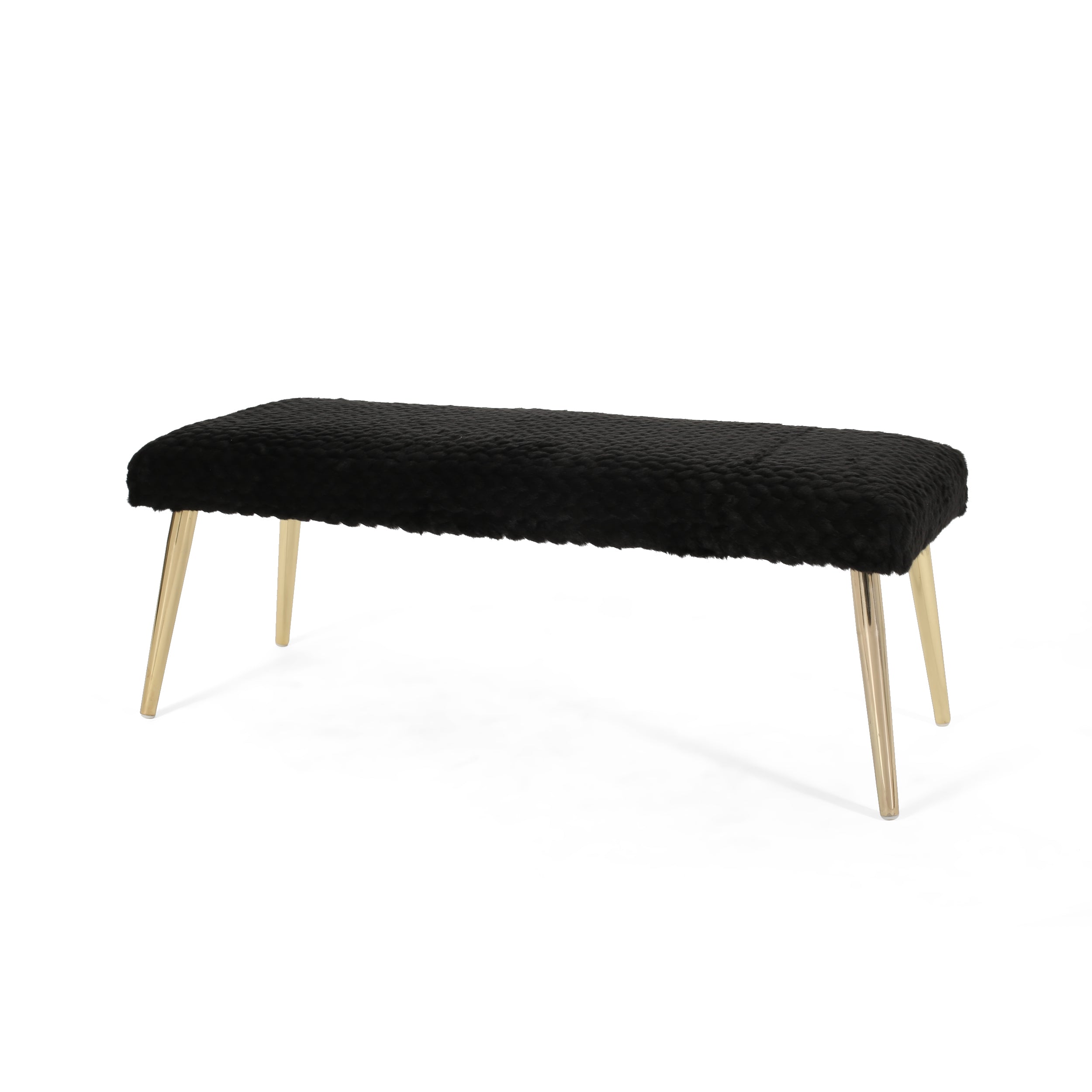 Indira Patterned Faux Fur Bench