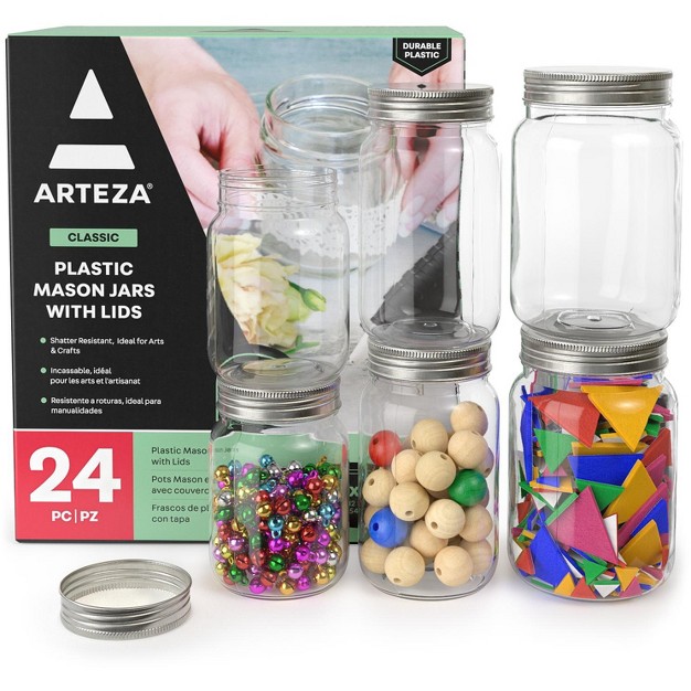 Arteza Mason Jars 8oz 12oz 16oz 12 Pack