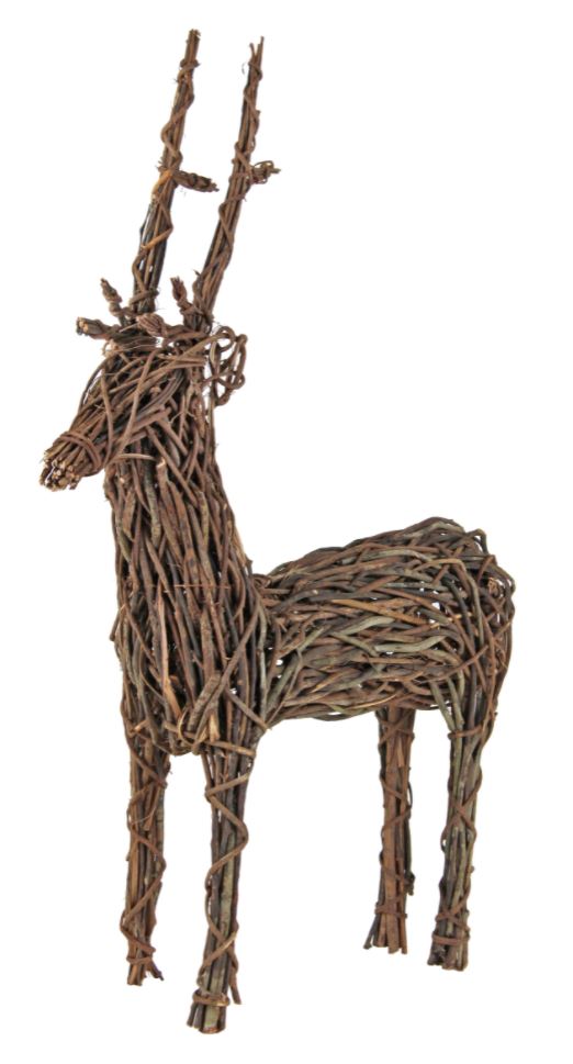 Garden Elements Grapevine Outdoor Garden Statue Wooden Standing Deer, Brown