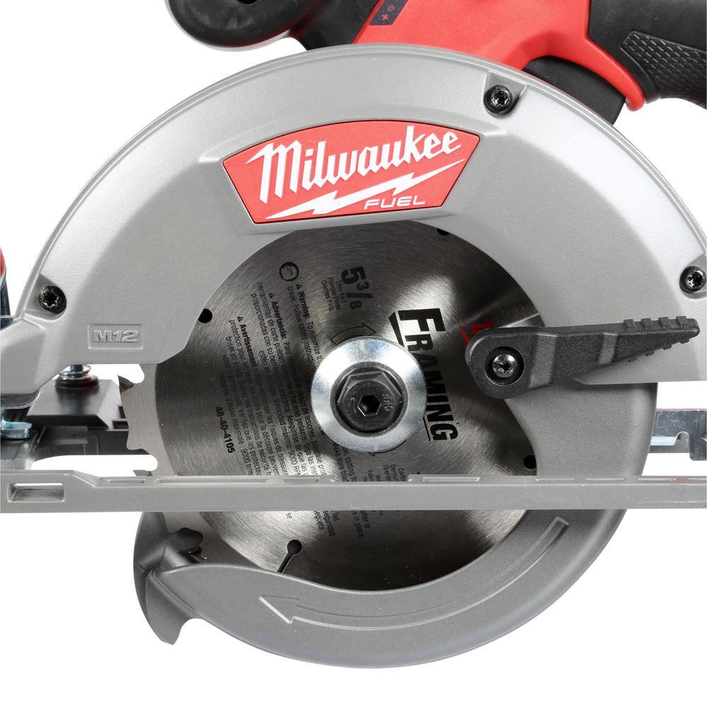 MW M12 FUEL 12V Lithium-Ion Brushless 5-38 in. Cordless Circular Saw with 4.0 Ah M12 Battery 2530-20-48-11-2440