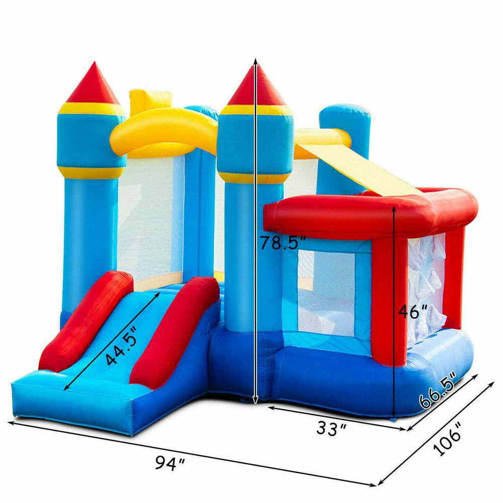 HONEY JOY Inflatable Bouncer Castle with Blower Kids Bounce House Slide Basketball Hoop TOPB000898